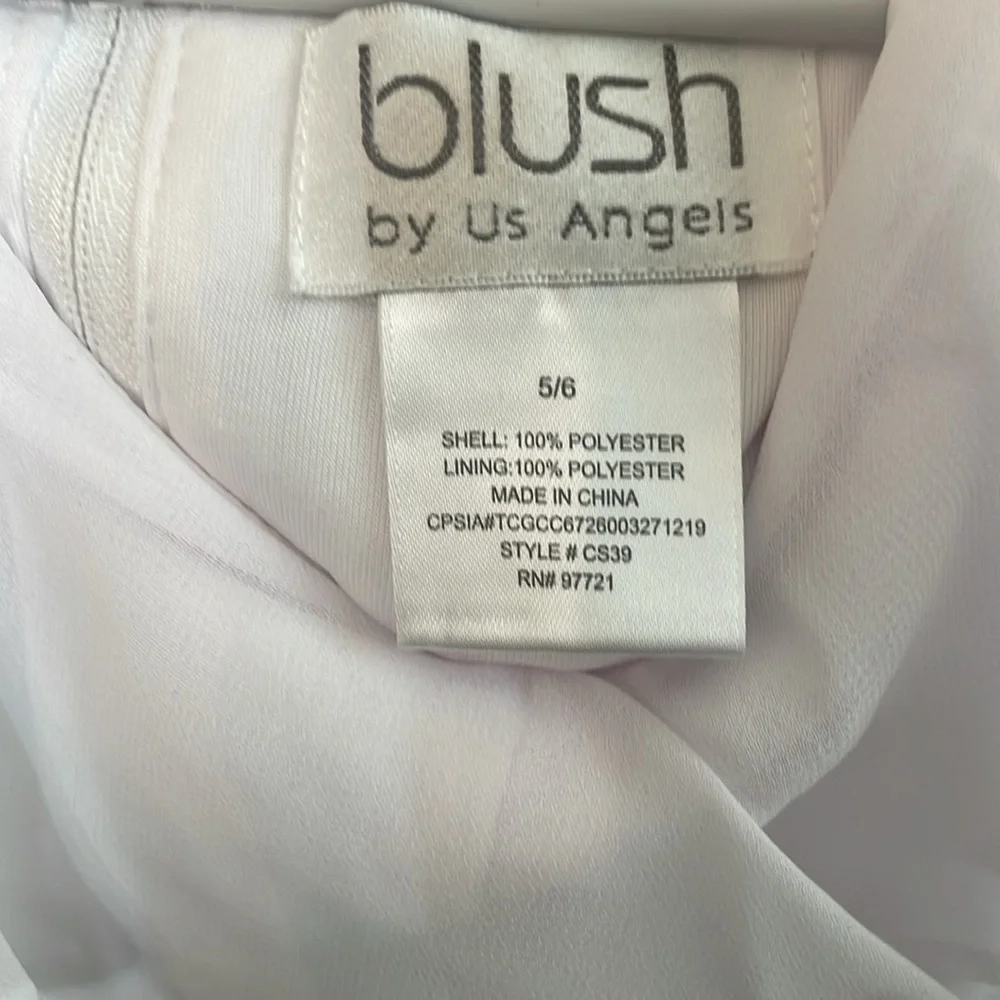 Blush by US Angels white chiffon dress size 5/6